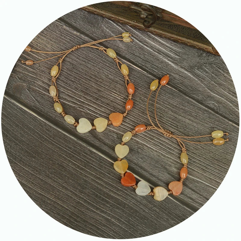 Retro Heart Bracelet & Ankle Chain Set for Women