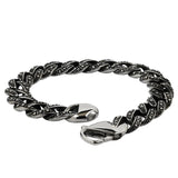 Men's Stainless Steel Cuban Chain Carved Bracelet