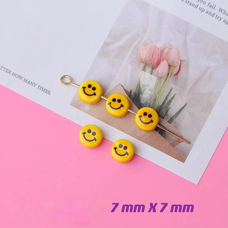 Retro Ceramic Beads Mask Chain Bracelet Necklace DIY Jewelry Material