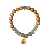Cloisonne Lucky Gourd Pendant Sandalwood Bracelet Dongling Jade Beads