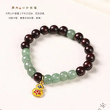 Cloisonne Lucky Gourd Pendant Sandalwood Bracelet Dongling Jade Beads