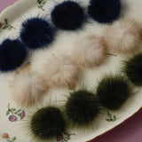 Retro mink fur ball earrings diy making accessories