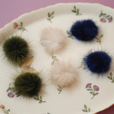 Retro mink fur ball earrings diy making accessories