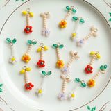 Retro Flower Earrings Pendant DIY Jewelry Accessories Material