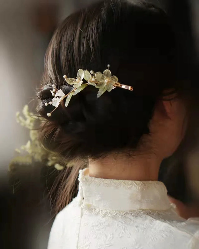 Vintage Green Hairpin for Hanfu Cheongsam