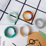 Colorful Resin Acrylic Ring - Geometric Round All-Match Jewelry