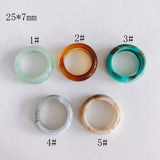 Colorful Resin Acrylic Ring - Geometric Round All-Match Jewelry