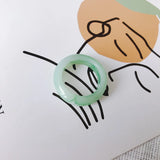 Colorful Resin Acrylic Ring - Geometric Round All-Match Jewelry
