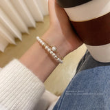 Vintage Double Layer Pearl Bracelet for Unique Palace Style
