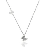 Butterfly Pendant Necklace Stainless Steel Long Chain Sweater Charm