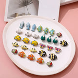 Hand Painted Goldfish Butterfly Ceramic Beads DIY Jewelry Bracelet Necklace