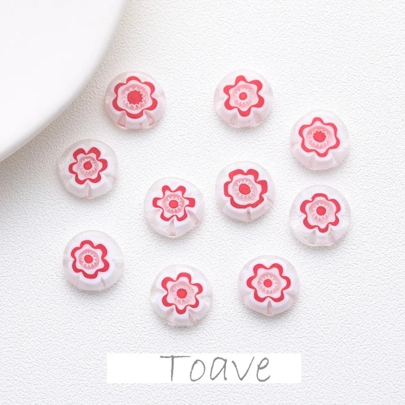 Colored Glaze Flat Beads DIY Jewelry Material