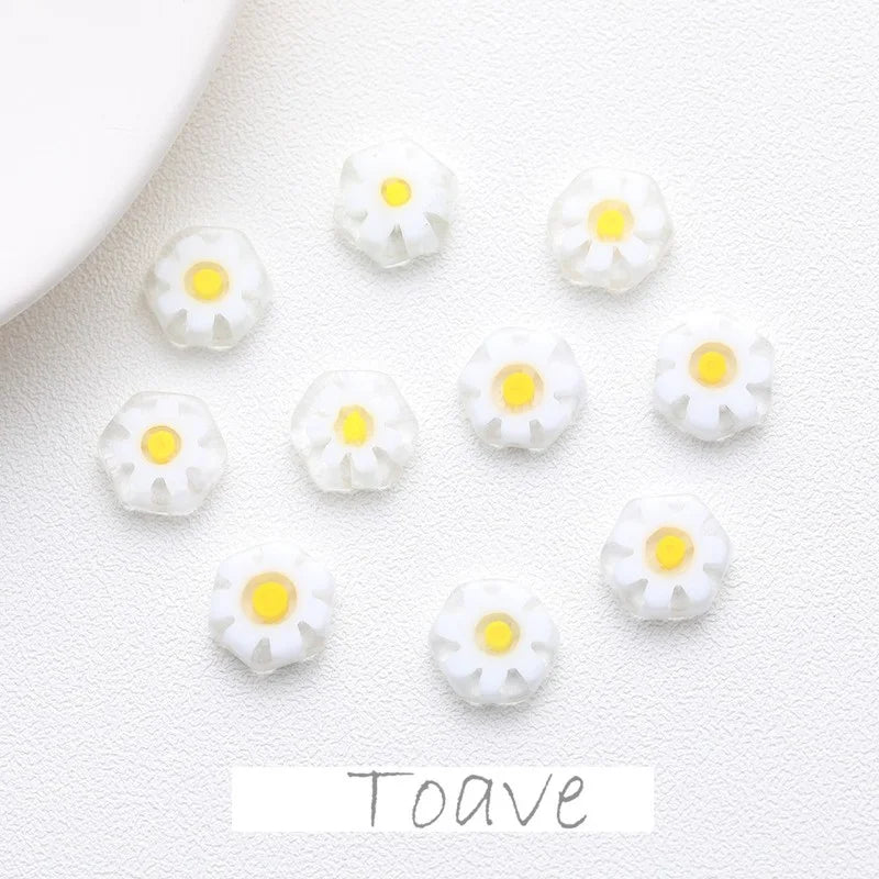 Colored Glaze Flat Beads DIY Jewelry Material