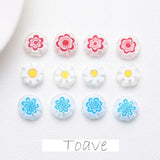 Colored Glaze Flat Beads DIY Jewelry Material