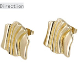Geometric Wave Water Pattern Silver Needle Earrings