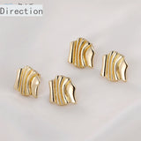 Geometric Wave Water Pattern Silver Needle Earrings