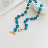 Retro Stone Necklace Choker Exaggerated Clavicle Chain Jewelry