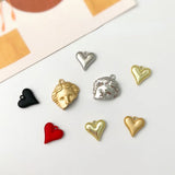 Retro Half Face Pendant Heart Pendant DIY Earrings Necklace Accessories