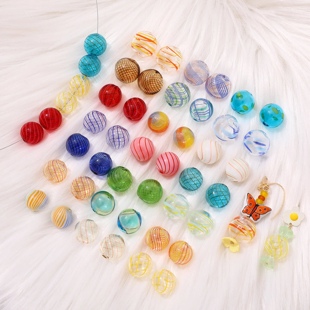 Colorful Retro Glass Bubble Beads for DIY Earrings Bracelet