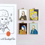 European Famous Paintings Earrings DIY Oil Painting Art Fan Earrings