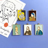 European Famous Paintings Earrings DIY Oil Painting Art Fan Earrings