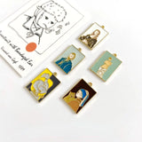 European Famous Paintings Earrings DIY Oil Painting Art Fan Earrings