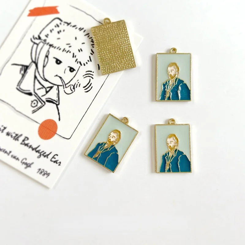 European Famous Paintings Earrings DIY Oil Painting Art Fan Earrings
