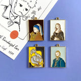 European Famous Paintings Earrings DIY Oil Painting Art Fan Earrings