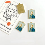 European Famous Paintings Earrings DIY Oil Painting Art Fan Earrings