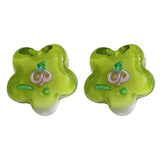Retro Flower Glass Bead DIY Jewelry Material