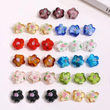 Retro Flower Glass Bead DIY Jewelry Material