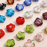Retro Flower Glass Bead DIY Jewelry Material