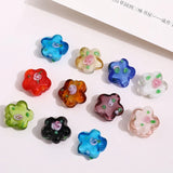 Retro Flower Glass Bead DIY Jewelry Material