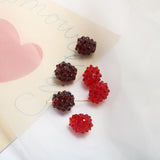 Raspberry Glazed Glass Bead DIY Jewelry Earring Accessories