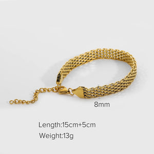 Retro Mesh Belt Titanium Steel Wide Bracelet