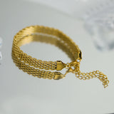 Retro Mesh Belt Titanium Steel Wide Bracelet