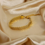 Retro Mesh Belt Titanium Steel Wide Bracelet