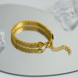 Retro Mesh Belt Titanium Steel Wide Bracelet