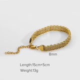 Retro Mesh Belt Titanium Steel Wide Bracelet