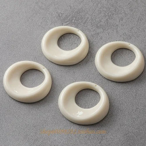 Retro Modern Resin Round Hollow Belt Ring DIY Earrings