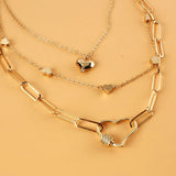 Heart Pendant Multi-layer Clavicle Necklace for Women