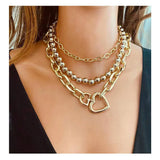 Heart Pendant Multi-layer Clavicle Necklace for Women