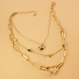 Heart Pendant Multi-layer Clavicle Necklace for Women