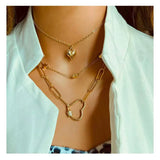 Heart Pendant Multi-layer Clavicle Necklace for Women