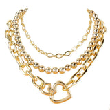 Heart Pendant Multi-layer Clavicle Necklace for Women