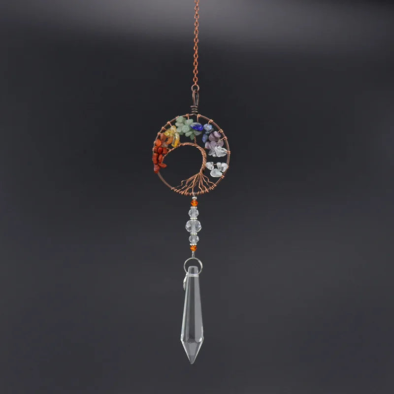 Natural Rock Mineral Crystal Tree of Life Door Curtain Decoration