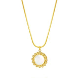 Retro Shell Ball Pendant Necklace European American Light Snake Bone Chain