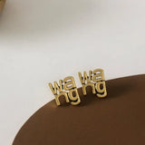 Vintage Golden SHOW Stud Earrings for Women