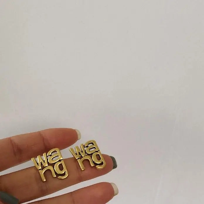 Vintage Golden SHOW Stud Earrings for Women