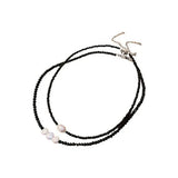 Retro Pearl Crystal Necklace INS Wind Temperament Clavicle Chain